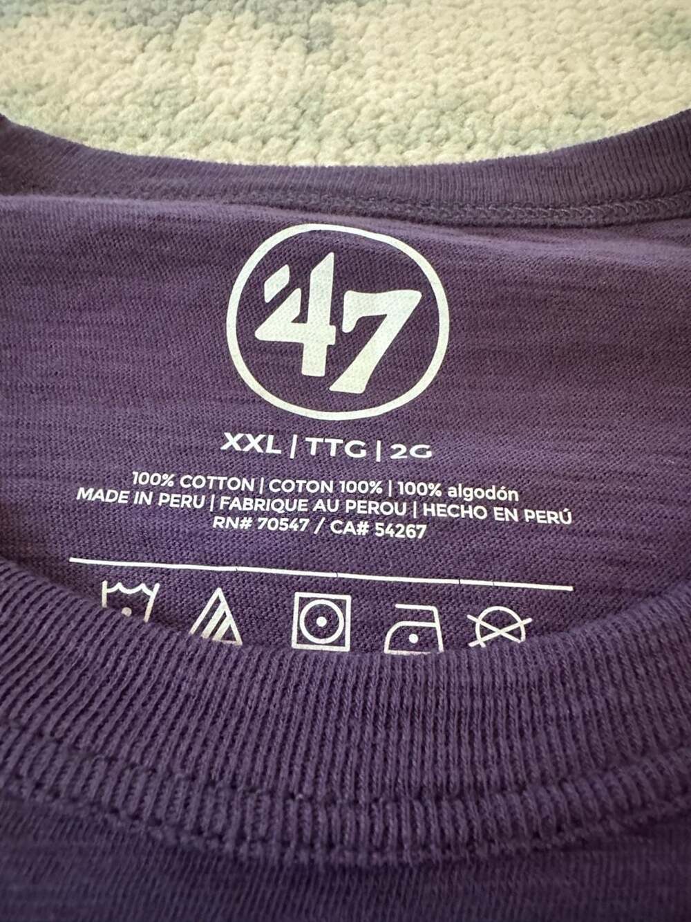 NWT Clemson Tigers 47 Brand XXL ($46) Grit Scrum T-Shirt in Purple - Picture 4 of 7